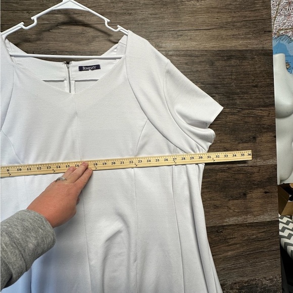 Roaman's White Relaxed Midi Dress Womens Size 34W - Picture 4 of 5
